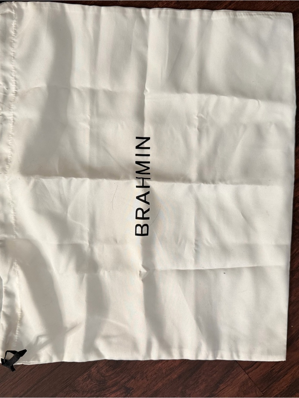 Brahmin White Drawstring Logo Dust Bag
